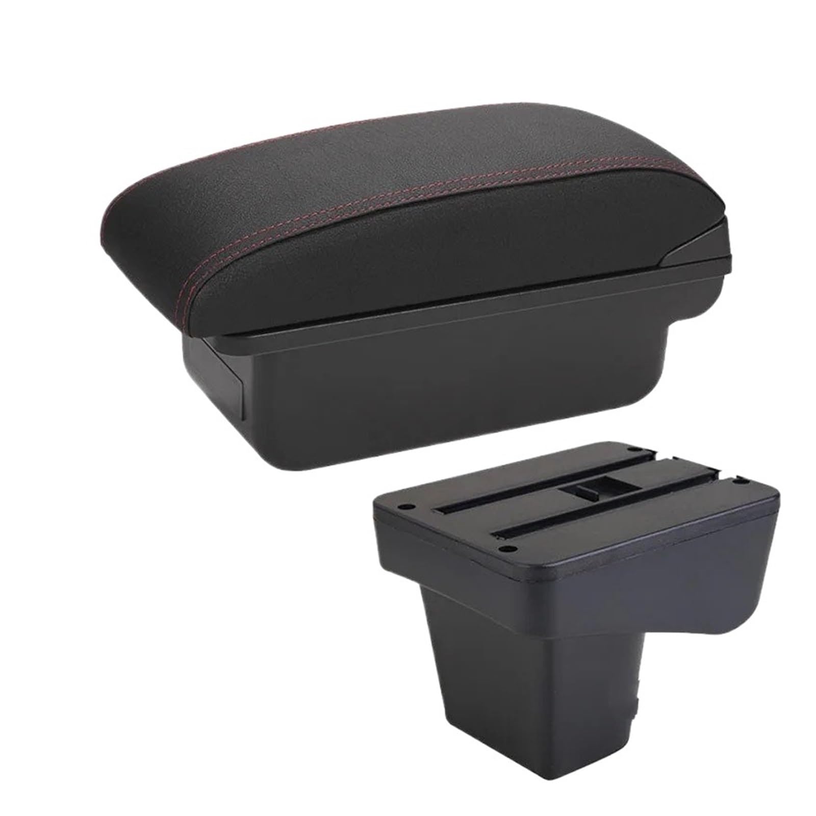 GBGWRMRYX Center Armrest Box For Suzuki For Vitara Car Armrest Retrofit Parts Dedicated Center Storage Box Interior USB Accessories Arm Rest(C Black red NO USB)