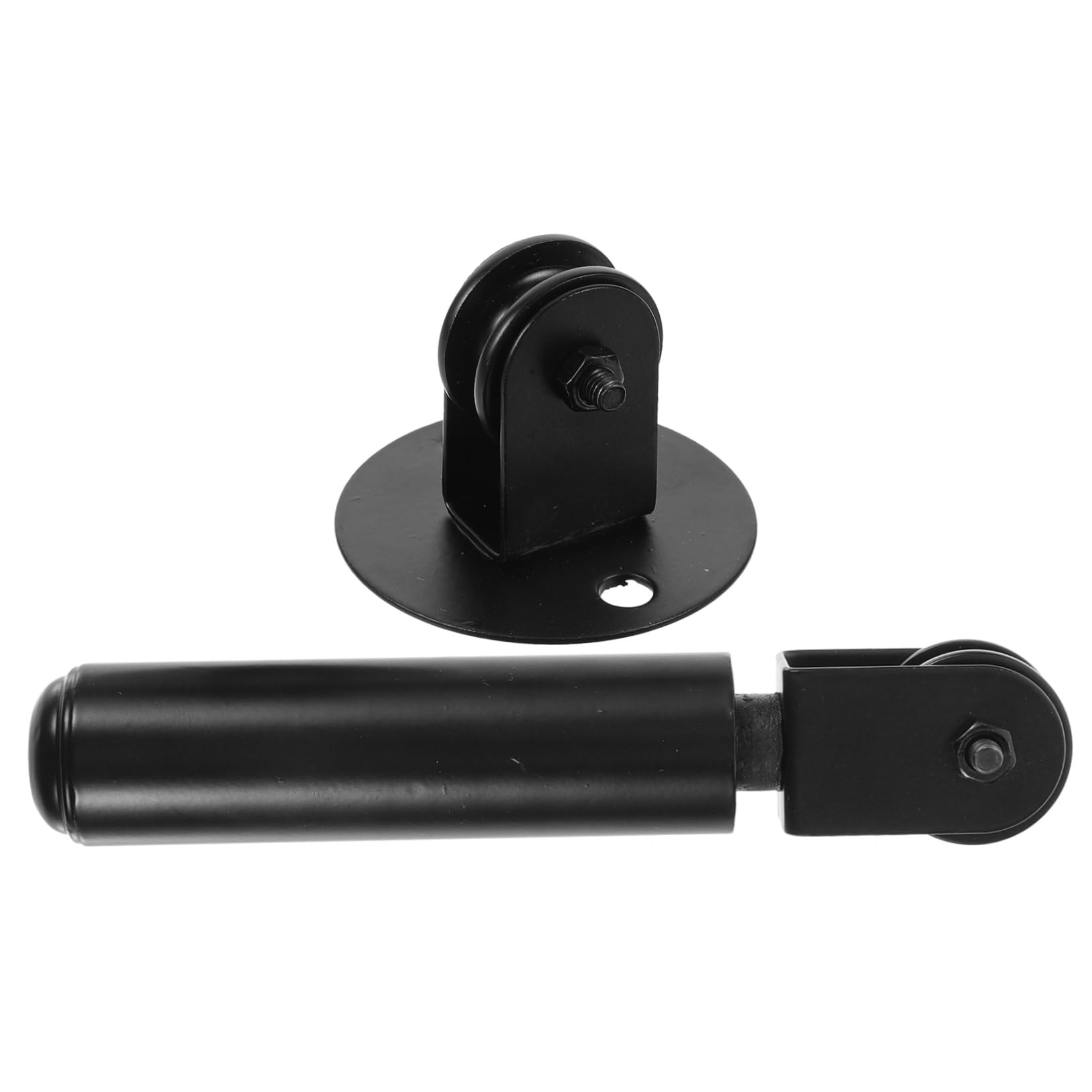 GLEAVI Heavy Duty Iron Pulley Wheel Hanging Pulley for Wall Mount Lamp for Changing Lamp Location and Rope Light Handling with Cord Management and Position Fixing, Black