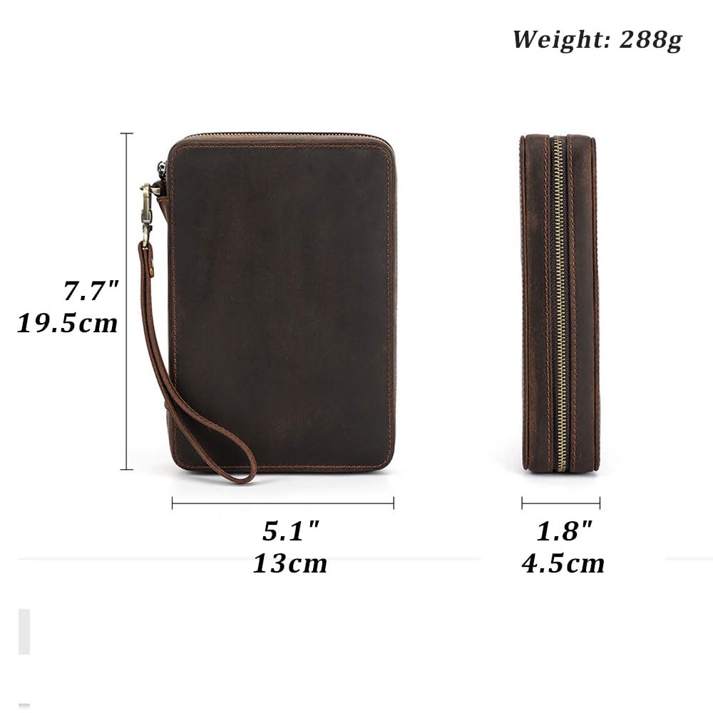 Contacts Custodia in pelle da viaggio con 12 scomparti per orologi da uomo, organizer per cinturini per orologi da uomo, compatibile con la maggior parte dei cinturini