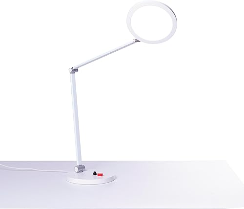 Lámpara de mesa tricolor - 3 modos de color (daylight 6000K, blanco frío 4000K, cálido 2700K) - Luz brillante de 3500 lux, brillo ajustable,