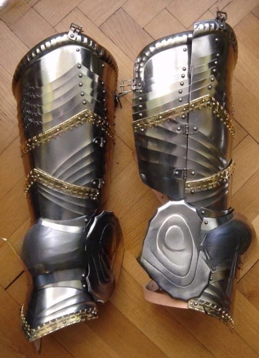 NauticalMart Combat Leg Armor, Plate Legs, cuisses with poleyns Medieval Steel Leg Guards