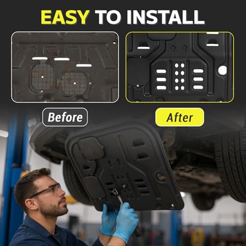 Image of Front Engine Splash Shield fit for Hyundai Elantra 2021-2023 1.6L 1.6T,Under Cover Front Engine Guard Mud Flaps Directly Replace Original