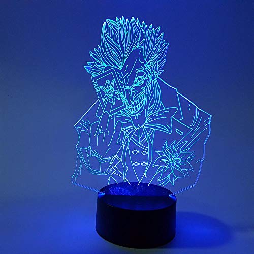 Lámpara de ilusión 3D Luz de noche LED Batman Joker Rgb Cambio visual Suicide Squad Figura de...