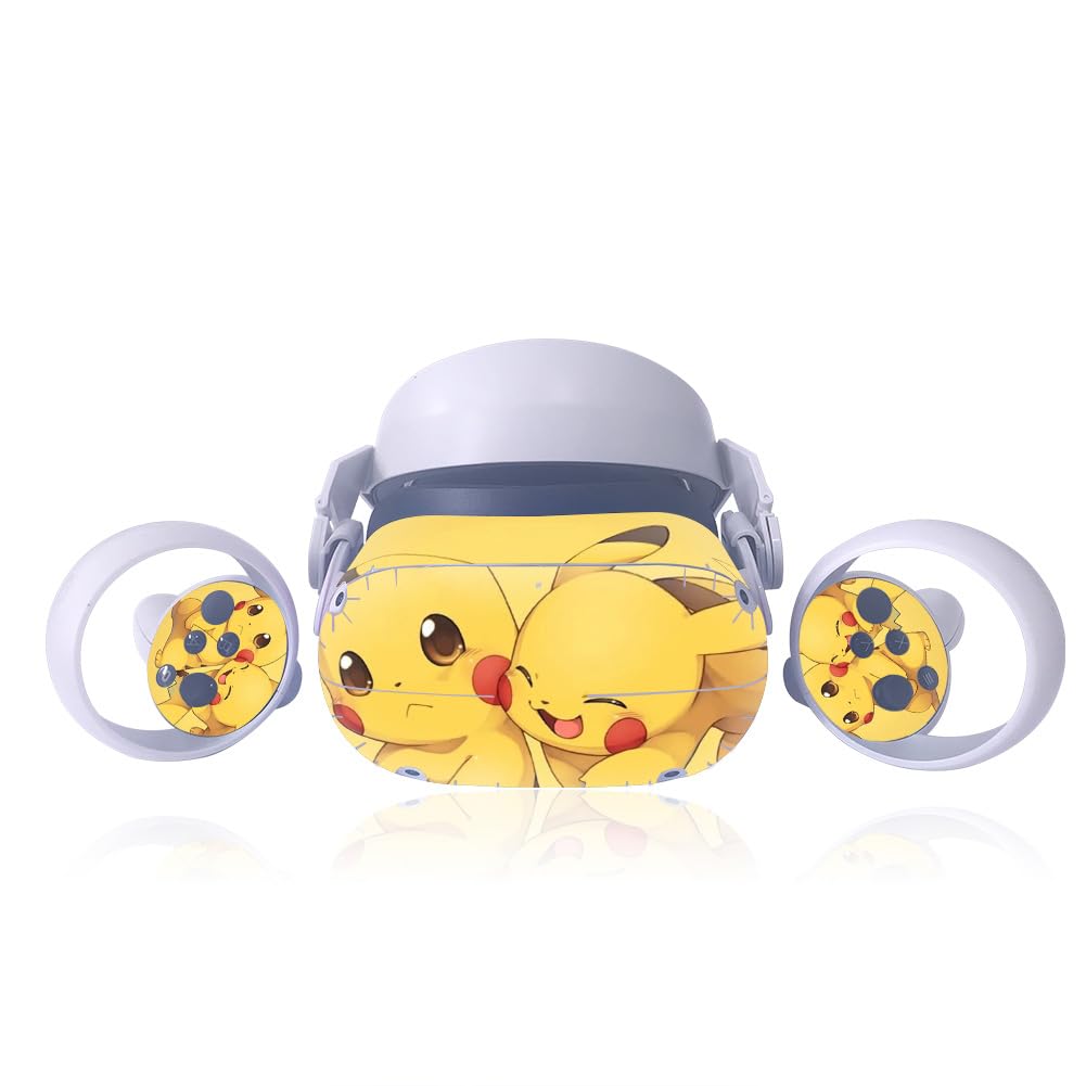 Lucanoryz Stickers Skin For Oculus Quest 2 VR Headsets And Controllers Sticker Protective Decal Accessories Pkchu Pkchu 0067