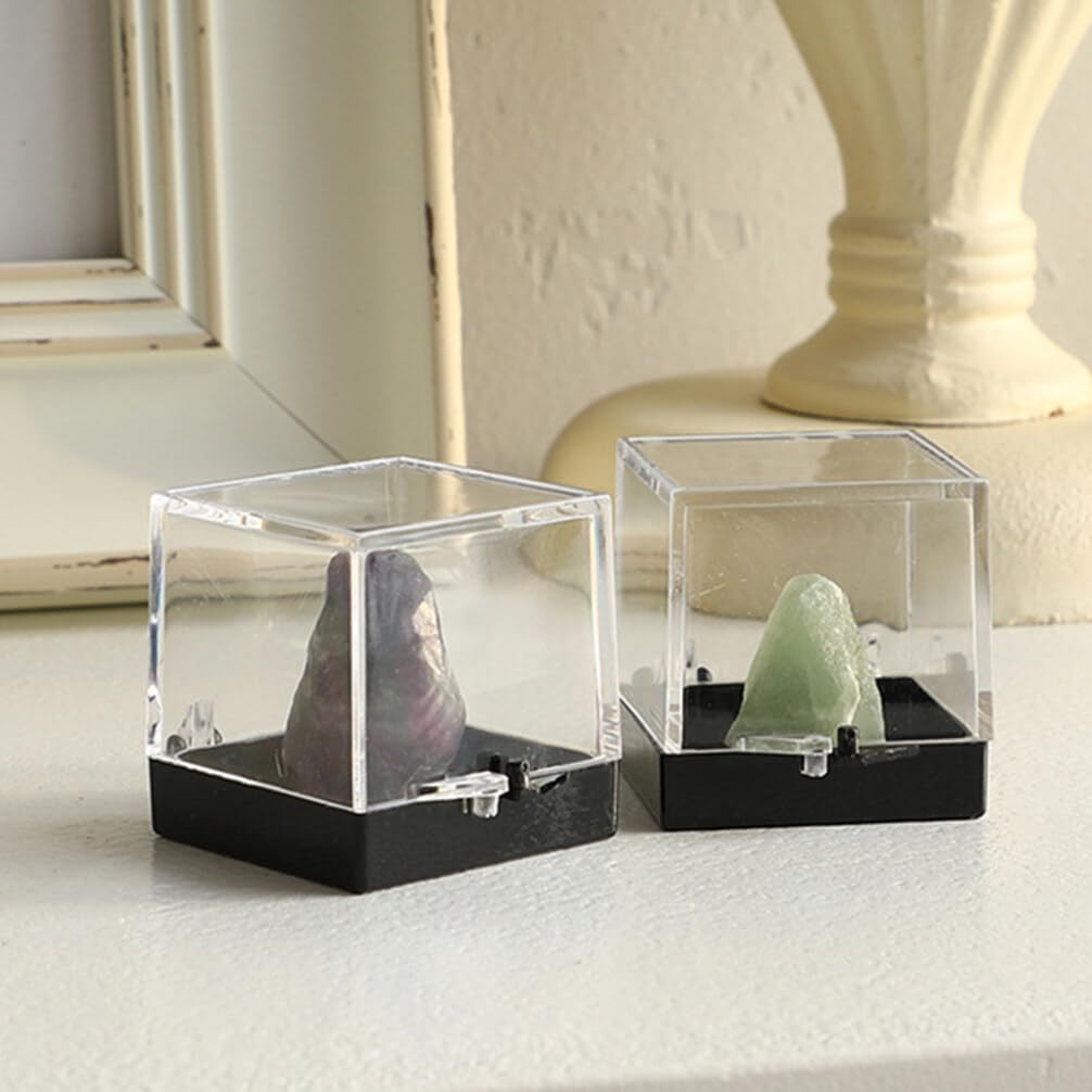 Zerodeko Transparente Präsentationsboxen Wiederverwendbar 3 Stück aus Kunststoff mit Glatter Oberfläche Einfache und Elegante Aufbewahrungslösung für Mineralienaufbewahrung für Zuhause