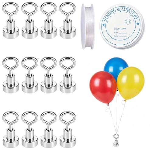 12Pcs Balloon Weights and 2Pcs Ribbon 12-Piece Balloon Weight Set with Two Ribbons for Secure Balloon Display at Weddings Birthday Parties and Outdoor Events Compact 20x20x1cm Design