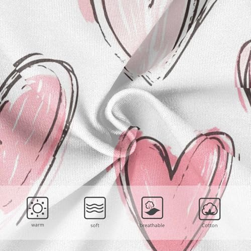 Cotton Toddler Underwear Custom Cute Pink Hearts White Little Girl Panties Pattern Briefs Undies Kids 2t3