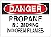 Condor Danger No Smoking Sign, Propane, 10x14 34GJ51-1 Each