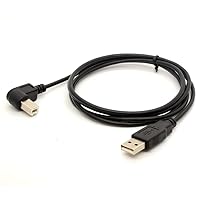 Vista 4 de Cables adaptadores USB a impresora de 90 grados USB 2.0 A macho a B convertidor de enchufe de ángulo izquierdo Cable de extensión de escáner