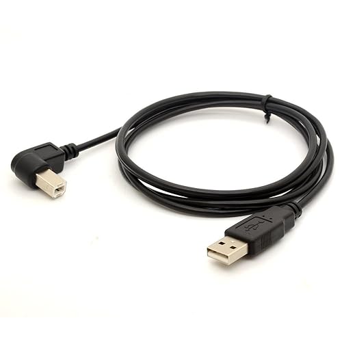 Miniatura 4 de Cables adaptadores USB a impresora de 90 grados USB 2.0 A macho a B convertidor de enchufe de ángulo izquierdo Cable de extensión de escáner