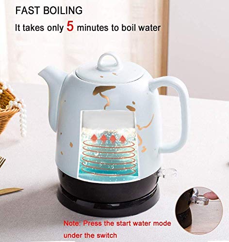 Tetera eléctrica cerámica inalámbrica 1.5 litros con apagado automático miniatura 4