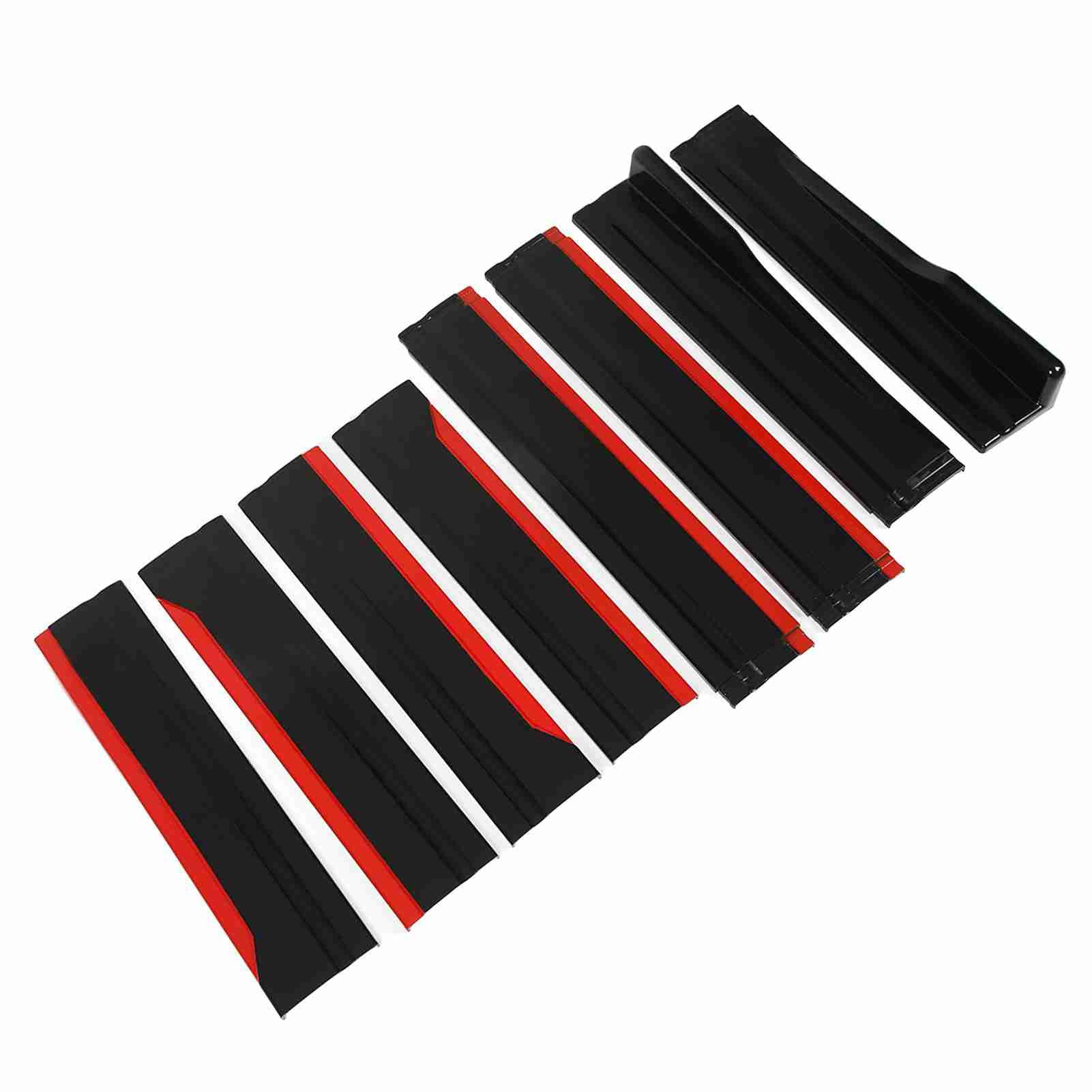 Dioche Corps de Séparateurs de Lèvre 8 Pièces Jupe Latérale de Voiture Rouge Séparateurs de Lèvre Latéraux Brillants Extension Kit de Carrosserie de Panneau d'aile de Remplacement pour,