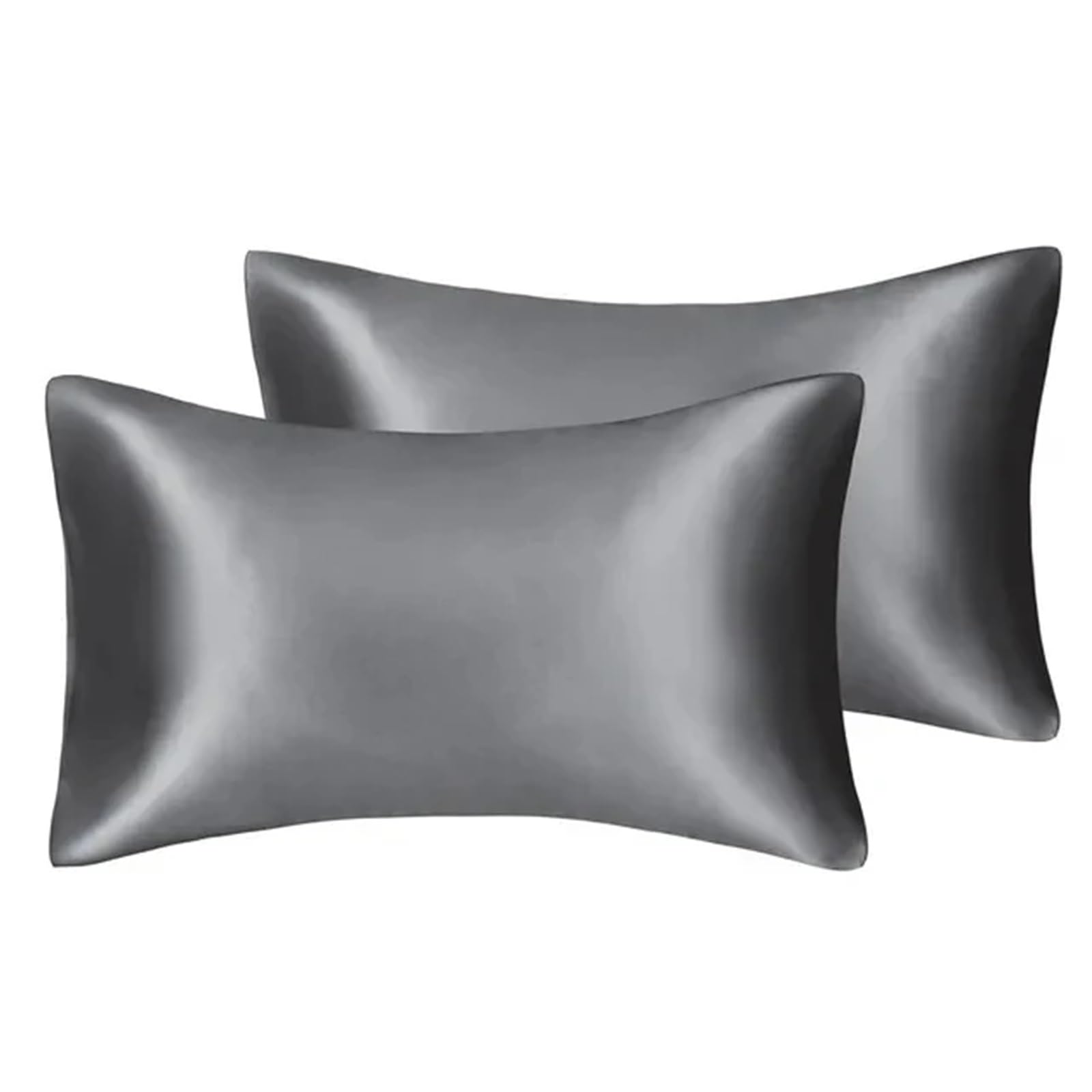LYXYGMV Silk Pillowcase Hair Skin Care Soft Pillow Covers for Bedrooms(Dark Grey,20x30 inch)