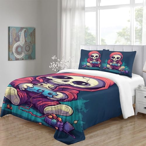 Housse de couette imprimée 3D zippée facile à enfiler