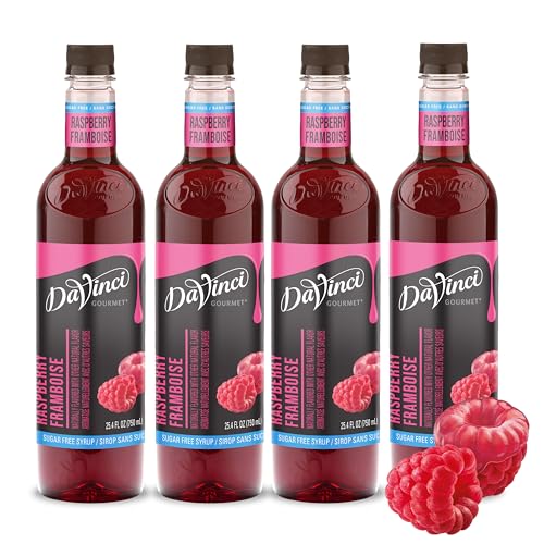 Image of DaVinci Gourmet Sugar-Free Raspberry Syrup, 25.4 Fluid Ounces (Pack of 4)