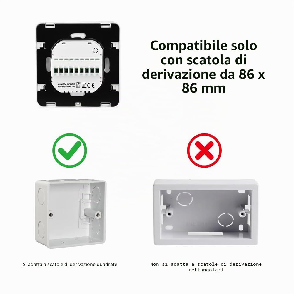 Smart WiFi Termostato Aria Condizionata Termostato Fan Coil per Raffreddamento Riscaldamento LED Touch Screen Controllo della Temperatura, Compatibile con Alexa, Smart Life APP
