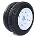 Motorhot Trailer Tire + Rim 4.80-12 480-12 4.80 X 12 12" 5 Lug White Wheel Spoke Mounted 5x4.5 bolt circle - 2 pcs