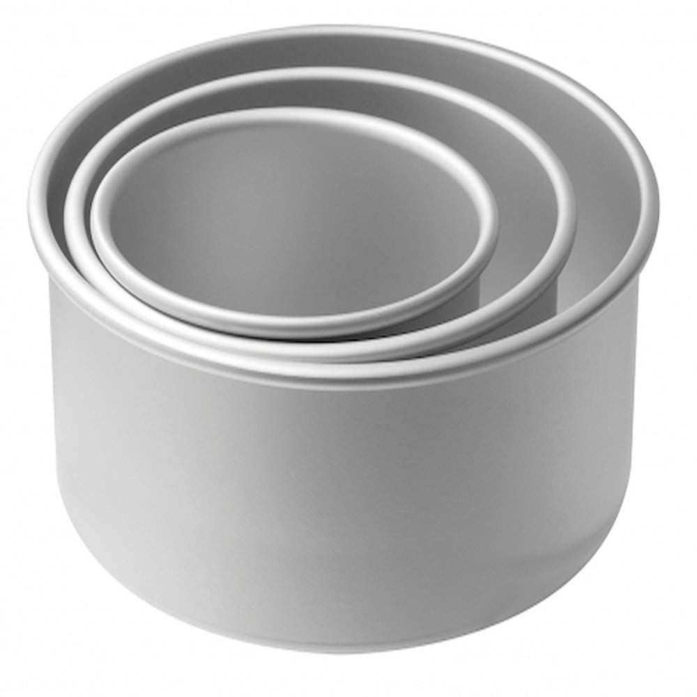 Noble Foods Round Cake Pan/Mould Bakeware Tool (Aluminum) - 4", 5" & 6" Diameter x 4" Height (Set of 3 Pieces)-image-28