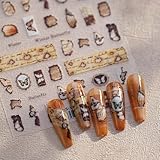 Winter Butterfly Nail Stickers for Nail Art Rustic Paper Nail Decals Vintage Stickers for Nails Designs Self Adhesive Nail Art Supplies & Decorations for Women Girls,1 Sheet DIY Manicure Decor