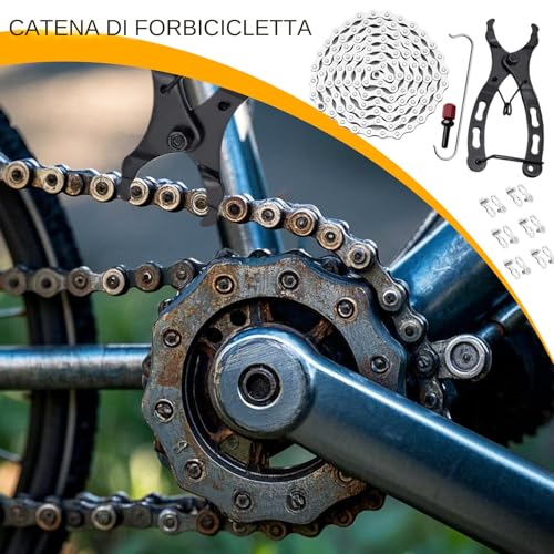 Chaîne de vélo 6/7/8 vitesses kit réparation accessoires cyclisme débutant - 2