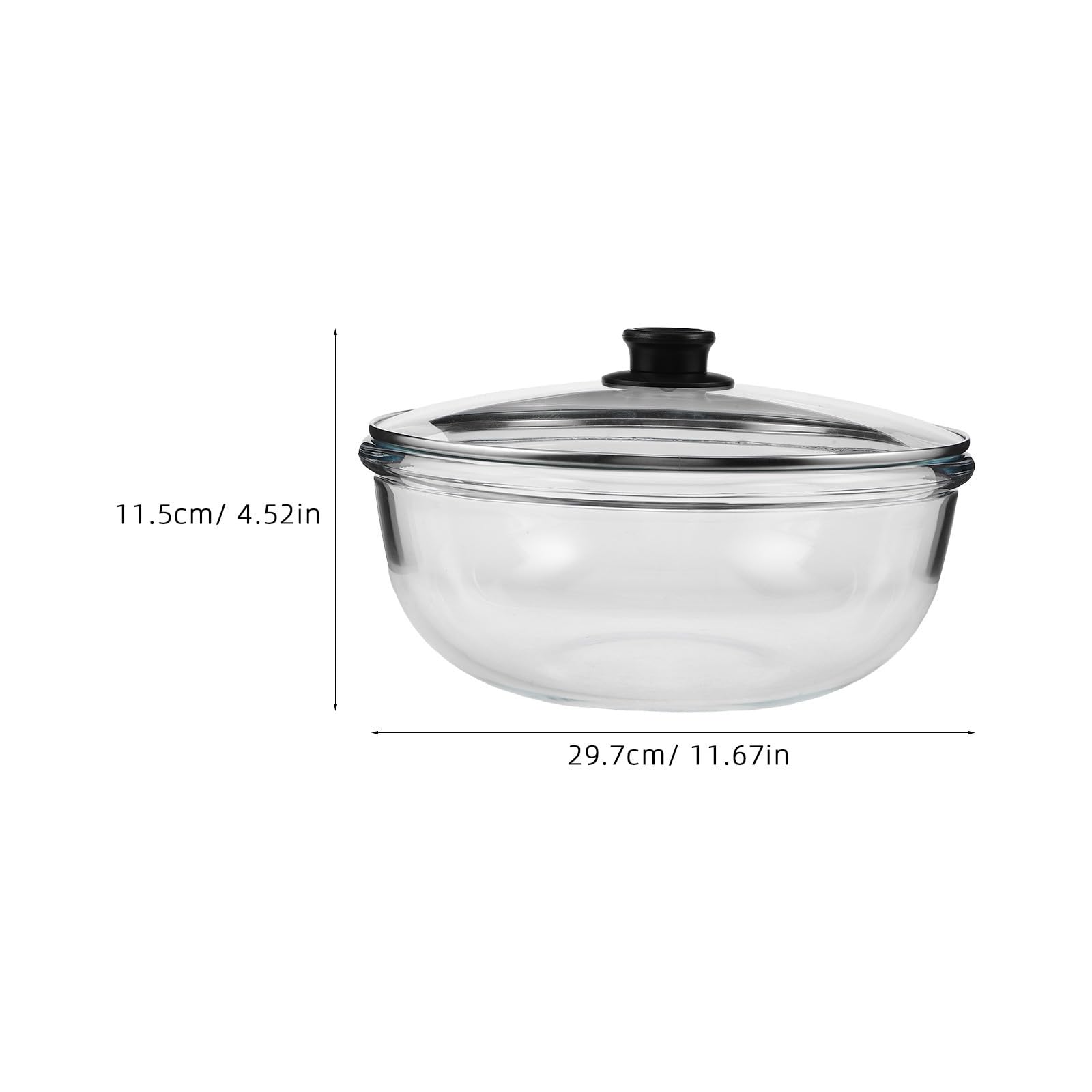 Sosoport Bol para Mezclar y Hornear Pan con Tapa Hermética, Cuenco de Vidrio de 5700 Ml para Cocina Multifuncional, Apto para Microondas y Lavavajillas