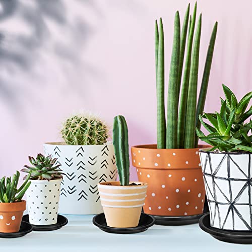 16 Pack Plastic Plant Saucer Black Pot Saucers Round Plant Water Tray Thick Drip Trays For Potted Plants Flower Pot Pan Plant Drainage Tray For Indoor Outdoor Garden, 4 Inch, 6 Inch, 8 Inch, 10 Inch #TOP5