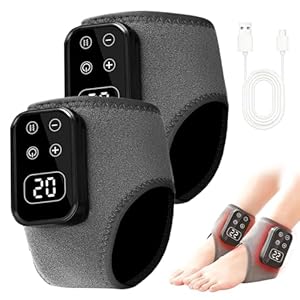 Fussmassagegerät 3-in-1 Foot Massager, Elektrisch Fußmassagegerät mit 5 Vibrationsmodi und 6 Heizstufen, Kabellos Wiederaufladbar, Linderung von Fußermüdung und Schwellungen