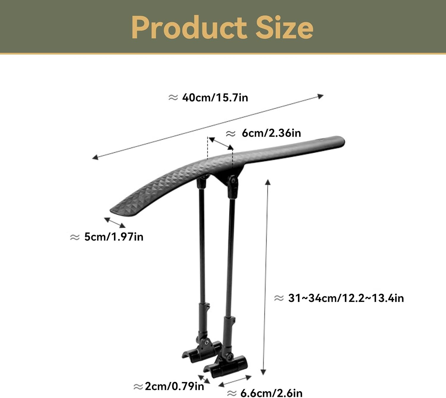 Adjustable Bike Fender, Road Mountain Bike Bicycle Cycling Tire Front/Rear Mud Guards Mudguard Fenders for MTB Mountain Road Bike