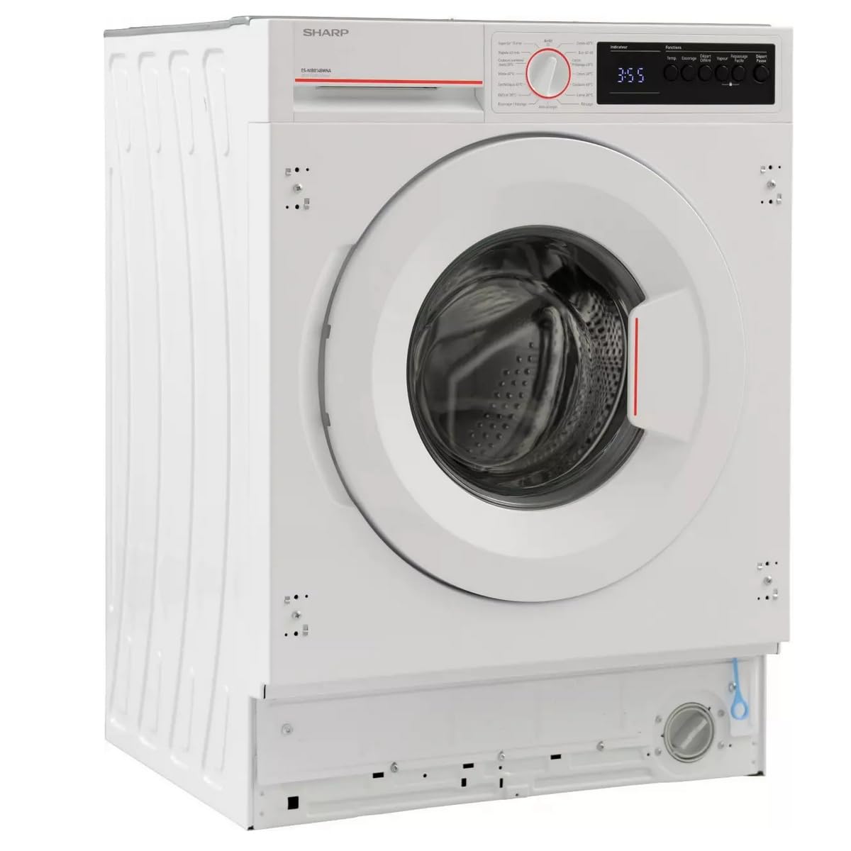 SHARP Lave linge encastrable ESNIB814BWNA, 8 kg, 15 prgrammes, 1400 tr/mn