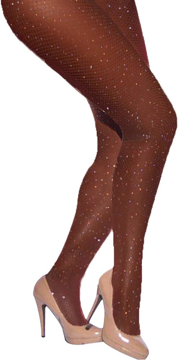 Sexy High Waist Tights Sparkle Rhinestone Fishnets Party Rhinestone Mesh Stockings