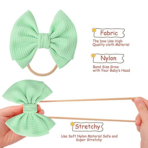 Prohouse 21 Pcs Big Bows Baby Nylon Headbands Hairbands Hair Bows Elastics For Baby Girls Newborn Infant Toddler Child Hair Accessories #TOP2