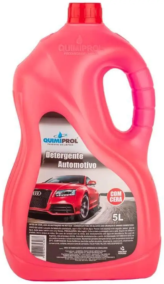 Detergente Automotivo com Cera de Carnaúba,Tripla Ação: Limpa, Protege e Dá Brilho, Concentrado 5L
