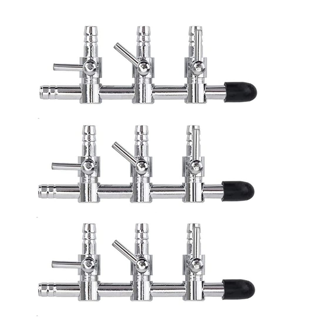 Aquarium Air Valve 3 Way Inline Manifold Air Flow Pump Tubing Splitter Lever Control Valve 3-Pack