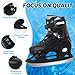 Nattork Kids Ice Skates 4 Sizes Adjustable for Girls Boys,Beginner Ice Skating for Outdoor, Soft and Comfortable Hard Protection for Children Youth Adult Age 6 7 8 9 Black