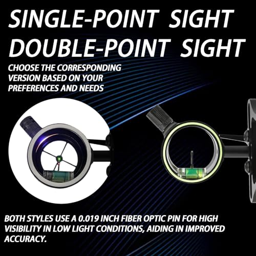 Archery Single Pin Compound Bow Sight 1 Pin 0.019" Adjustable Aluminum Lever Single Needle Sight Archery Hunting Shooting Accessories for Outdoor Sports Training - Image 3