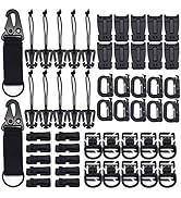 Tactical Attachments Set,RoadLoo 52 Pack Multipurpose Tactical Gear Carabiner Clip D-Ring Locking...