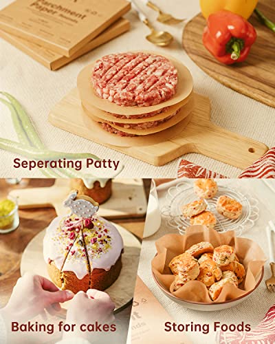image for Katbite 200Pcs 6 Inch Parchment Paper Rounds, Unbleached & Non-stick, 
