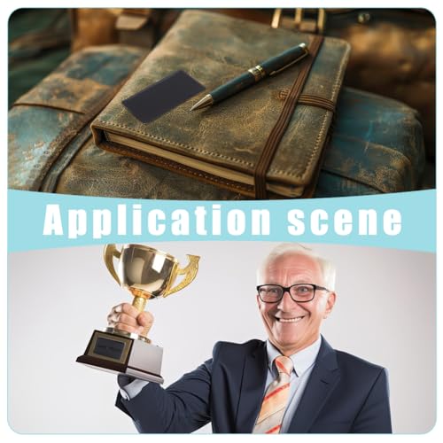 UNICRAFTALE 25 Stück Lasergravur Metallplatte 50mm Blankes Namensschild Mit Selbstklebender Rückseite Personalisierte Benutzerdefinierte Blanke Platte Schwarze Rechteckige Platte Für Individuelle