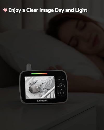 Miniatura 5 de Monitor de bebé Monitor de bebé de 3.5 pulgadas con cámara y audio, panorámica remotainclinaciónzoom, batería de 1200 mAh, visión nocturna,