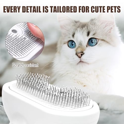 Katzenbürste mit Dampf, Dampfbürste Katze für Langes/Kurzes Haar, Katzenkamm Katzenpflegebürste für Massage,Pflege,Haarentfernung Tierhaarbürste für Katzen, Hunde, Kaninchen