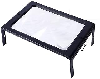 FJYDBTWJ Lupa de mesa de trabalho, plugue USB, reparo de leitura no peito, quadrado, página inteira, lupa de LED, lupa para mesa de trabalho