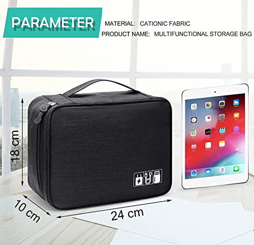 Image of Nylon 2 Layer Gadget Organizer Case,Electronic Accessories Bag,Tech Organizer Pouch for Hard Disk,Pen Drive