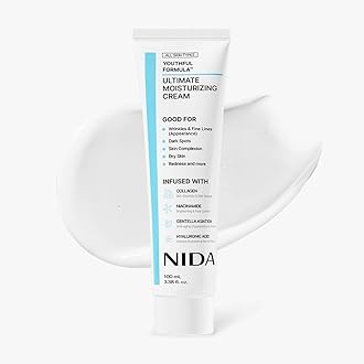 NIDA Youthful Formula™ Ultimate Moisturizing Cream | Centella Asiatica, Niacinamide, Hyaluronic Acid, Collagen | Wrinkles, Fine Lines, Dark Spots, Dry Skin, Redness | 3.38 fl. oz., 100ml (Old Formula)