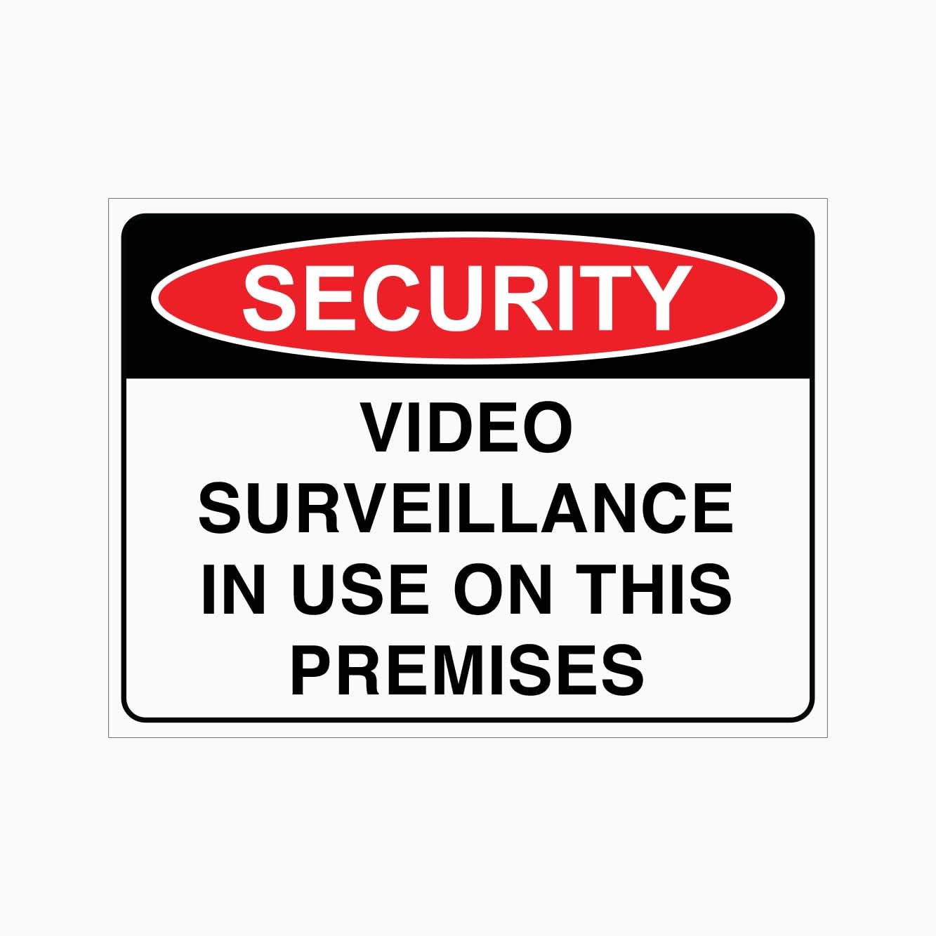 SECURITY VIDEO SURVEILLANCE IN USE ON THIS PREMISES Sign, 12x8 Metal Tin Sign, The premises are under video surveillance.