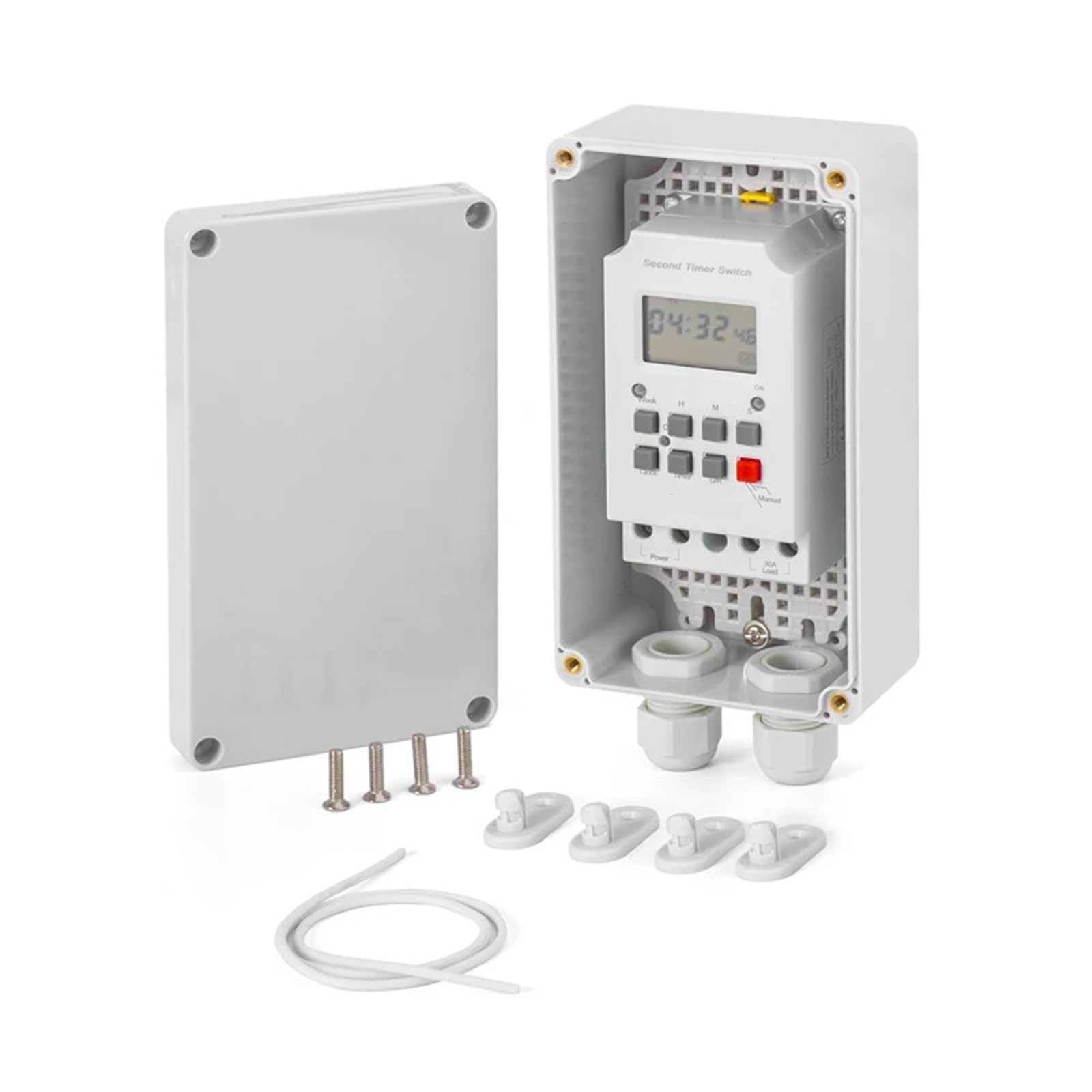 Interruttore Timer Digitale ON off 12VAC 30A 99 Volte al Giorno con IP65 Impermeabile