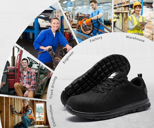 Image of DYKHMILY Steel Toe Shoes for Men Women Safety Work Shoes Zapatos de Trabajo