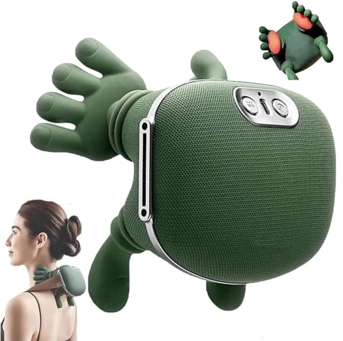 Neck and Back Massager with Hands, 4D Kneading Massage, Wireless Portable Real Hands Massager 3-Speed Adjustment Deep Tissue Shiatsu Kneading Electric Massager for Necks, Back Relieve and Relax
