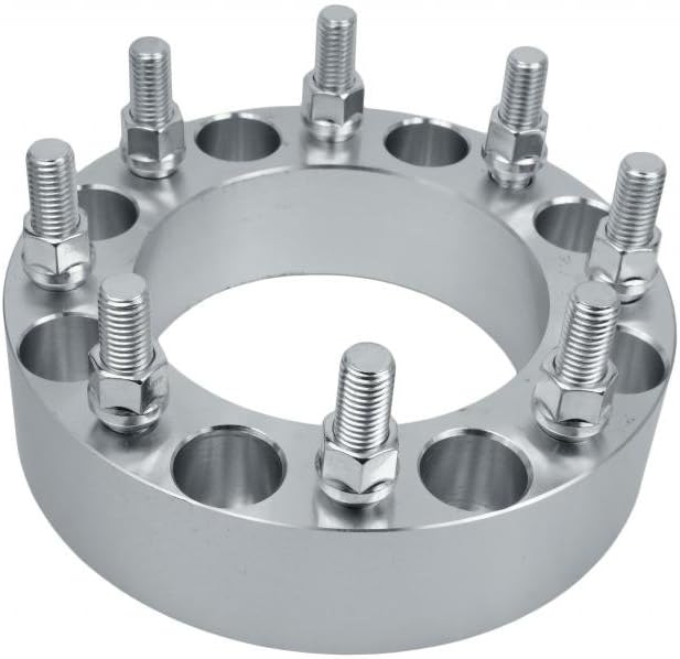 2 Pc 8x6.5 To 8x6.5 2" inch Thick 14x1.5 Thread Heavy Duty Wheel Spacers Adapters Fits 1988-2010 Chevy & GMC 8 Lug HD Trucks