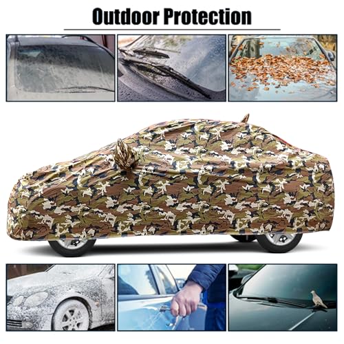 Image of All-Weather Car Cover for Maruti Suzuki Alto K10 | 100% Waterproof, Anti-Dust & Uv Protection | Heavy-Duty Triple Stitched with Elastic Grip | Mirror & Antenna Pocket | Military Camouflage