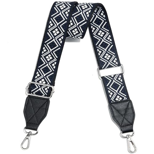 Image of Purse Strap,1.5 inch Leather End Shoulder Strap Adjustable Replacement,Retro Multi-Pattern Crossbody Bag Straps